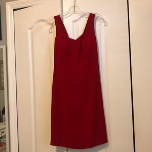 Red and Gold Strappy Cocktail Dress